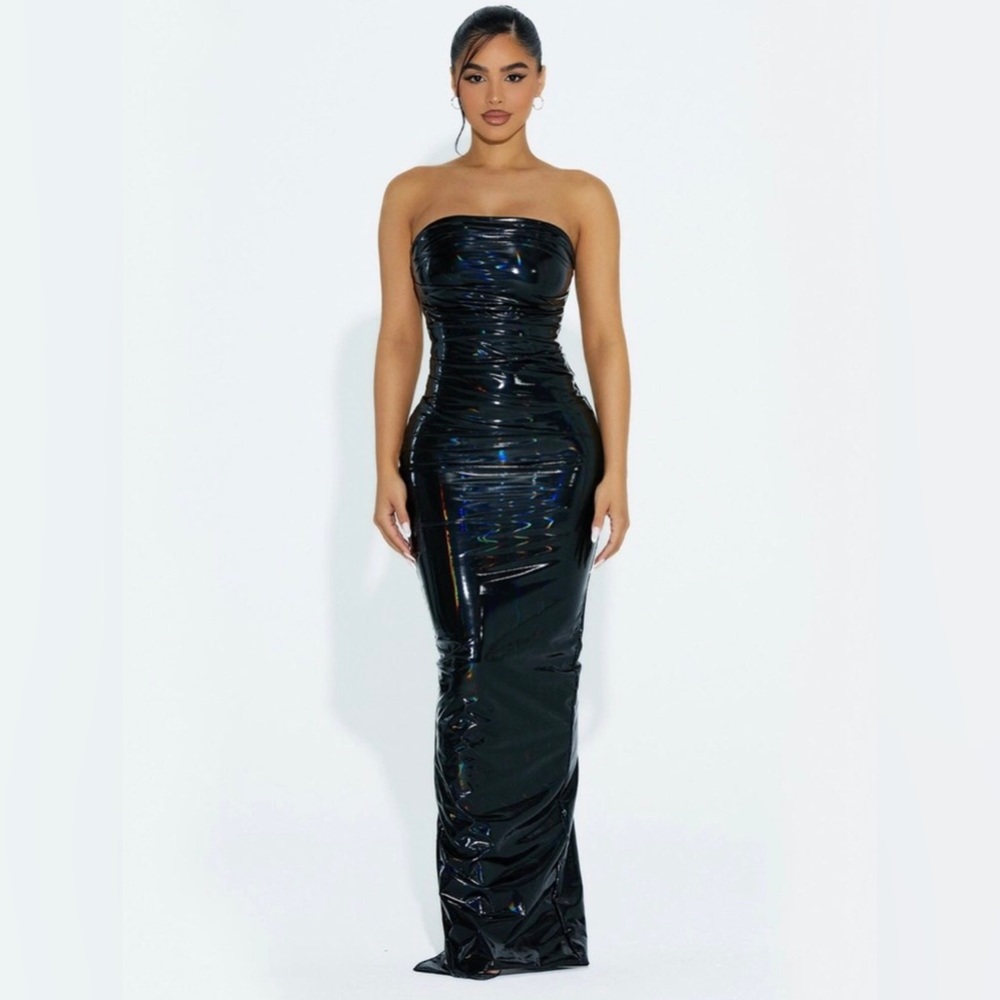 Naked Wardrobe The Vinyl Maxi Dress - Picture 5 of 14
